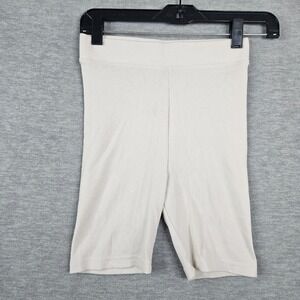 TALENTLESS Women's Ivory Ribbed Biker Shorts Size S